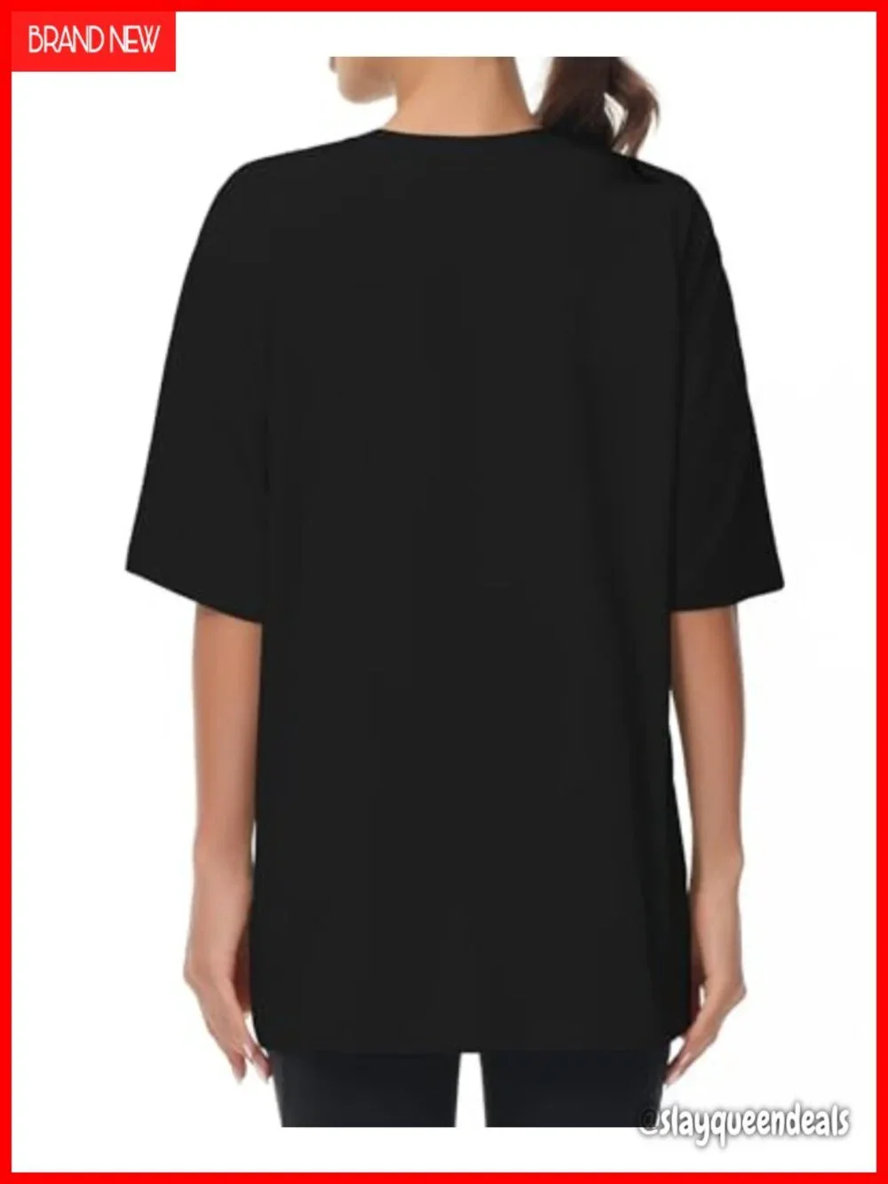 Oversized Crewneck Short Sleeve Tee Drop Shoulder Tunic Top Casual Workout